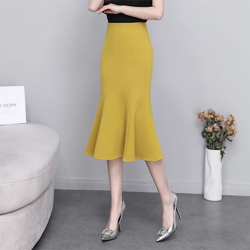 

Women's Clothing Skirt Sexy Casual Pencil Skirt Ladies High Waisted Button Office Autumn Skirt Large Size Skirts New 2022