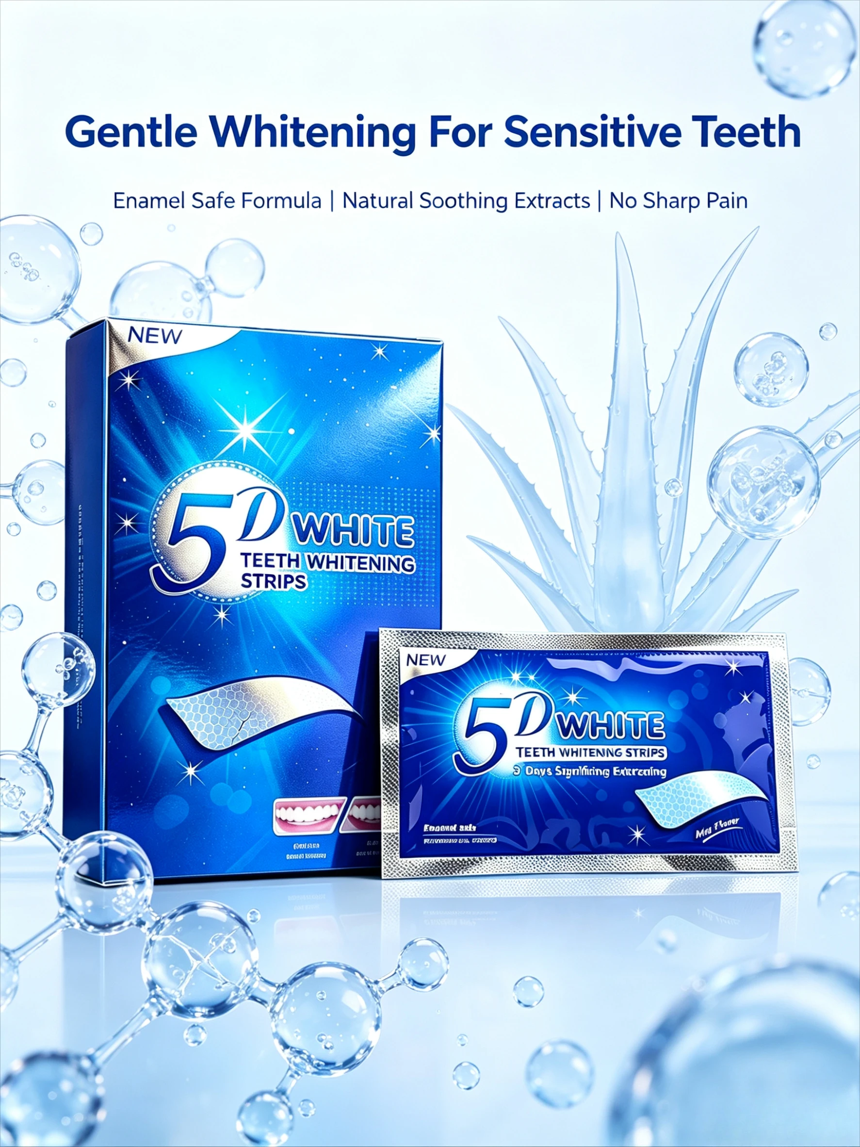 Teeth Whitening At Home - 5D Whitening Teeth Strips | Removes