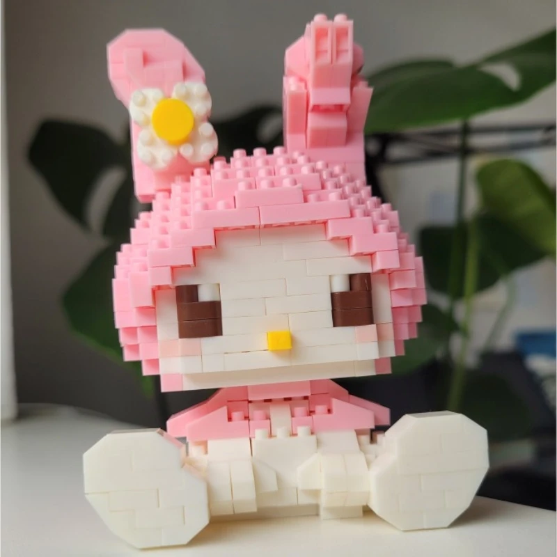 Hello Kitty Building Block Assembled Toys Decorative Ornament Sanrio Anime Figure Kuromi Model My Melody Children\'s Puzzle Gift