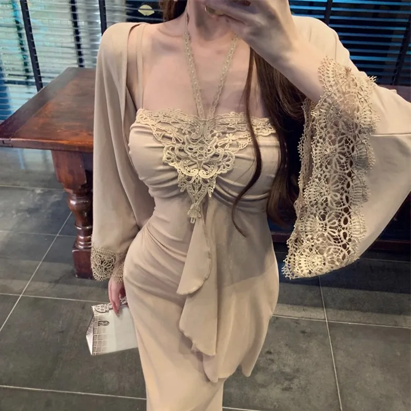 Vestidos sem mangas vestido feminino inverno cupro jacquard com nervuras envoltório fino ajuste em camadas elegante recepção banquete chique