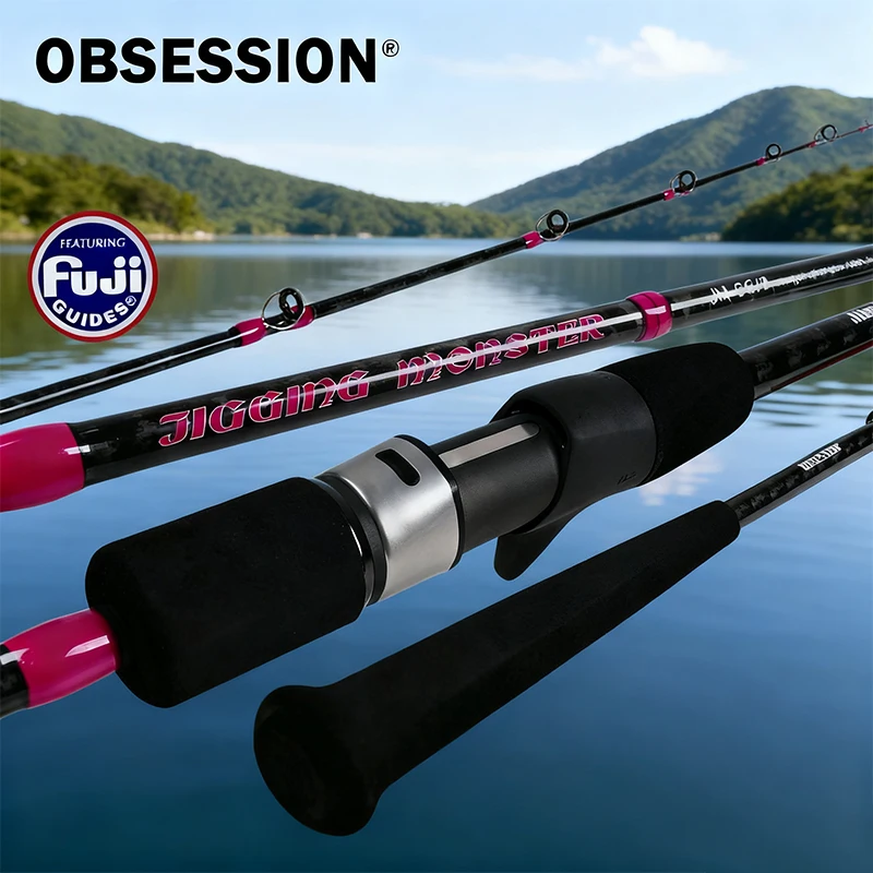 

OBSESSION MONSTER 1.98m Slow Jigging Rod PE1.5-3.0 Japan FUJI Trolling Casting 2 Section Ocean Deepsea Slow Jigging Fishing Rod