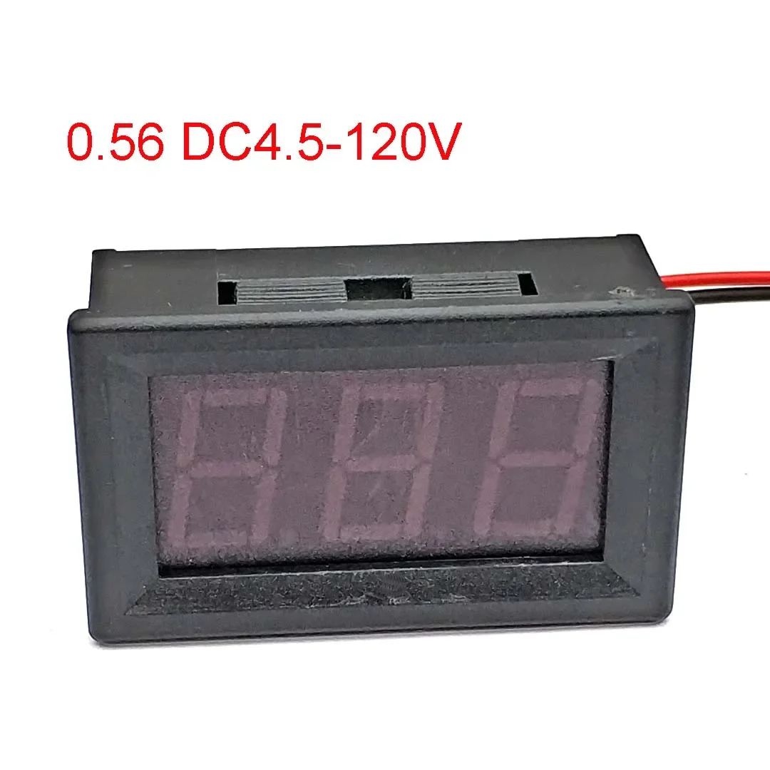 2 Dây 0.56 "DC 4.5 V-120 V Màu Đỏ/Xanh Lá/Xanh Dương Kỹ Thuật Số Vôn Kế Volt Bảng Đồng Hồ 12V 24V 36V 48V 60V 72V 84V