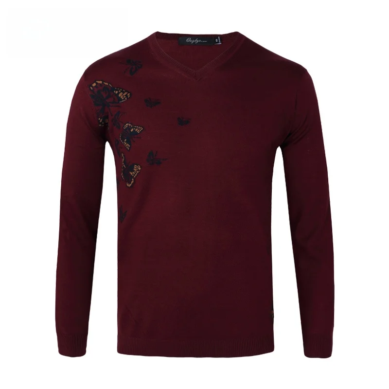 

OUGLYO Men's Thin V-Ne Knitted Wool Sweater Casual Spring Autumn Base Layer irt Faionable Urban Sle Long Sve