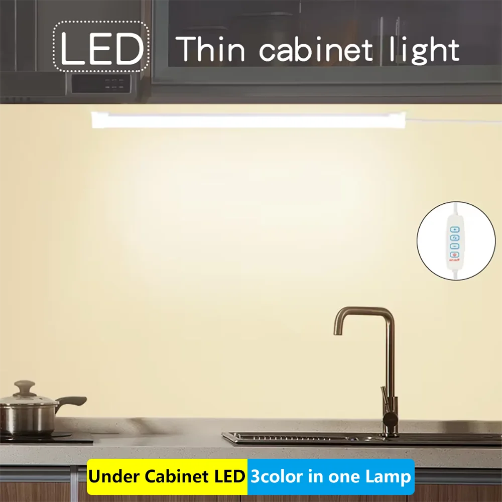 LED Under Cabinet Lighting USB Plug Dimmable 3Color Changes LED Night Light Kitchen Bedroom Lighting With Magnetic Strip Led Bar