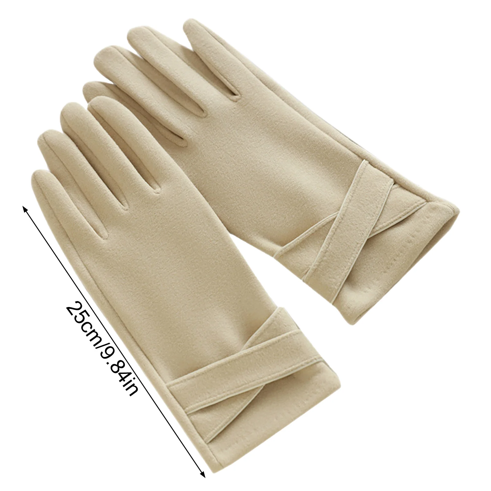 Guantes de invierno a prueba de viento con forro polar artificial pantalla táctil antideslizante dedo completo clima frío ciclismo guante motocicleta deporte