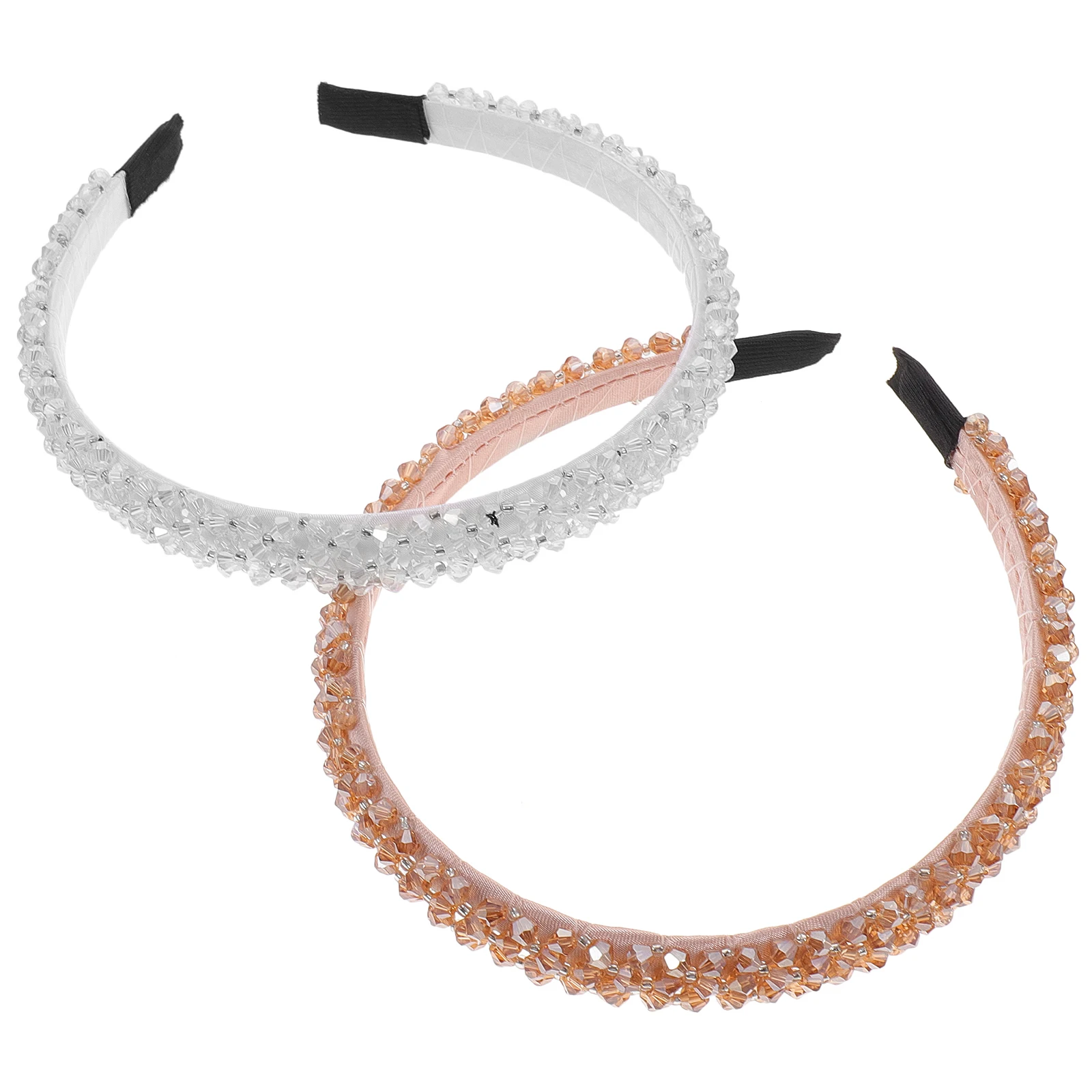 

2Pcs Crystal Headband Chic Decorative Hair Piece Shiny Lightweight Stylish for Women Girls Match Any Outfit Occasions Womens