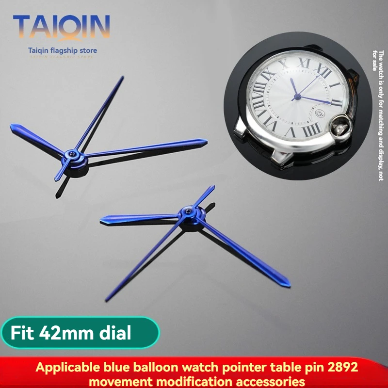 Watch Pointer For BALLON BLEU DE CARTIER 42mm Baked Blue Watch Hands 2892 2824 Movement Needle/Minute Hands Watch Repair Parts