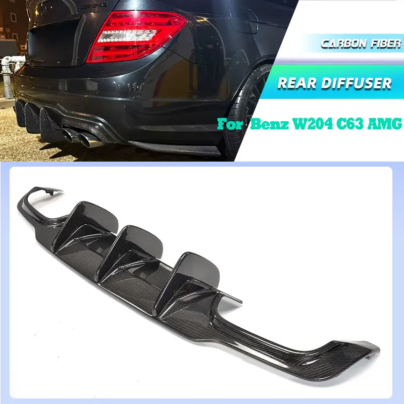 

For W204 C63 Carbon Fiber Rear Lip Spoiler Diffuser for Mercedes Benz W204 C300 Sport C63 AMG 2009-2014 Rear Bumper Diffuser FRP