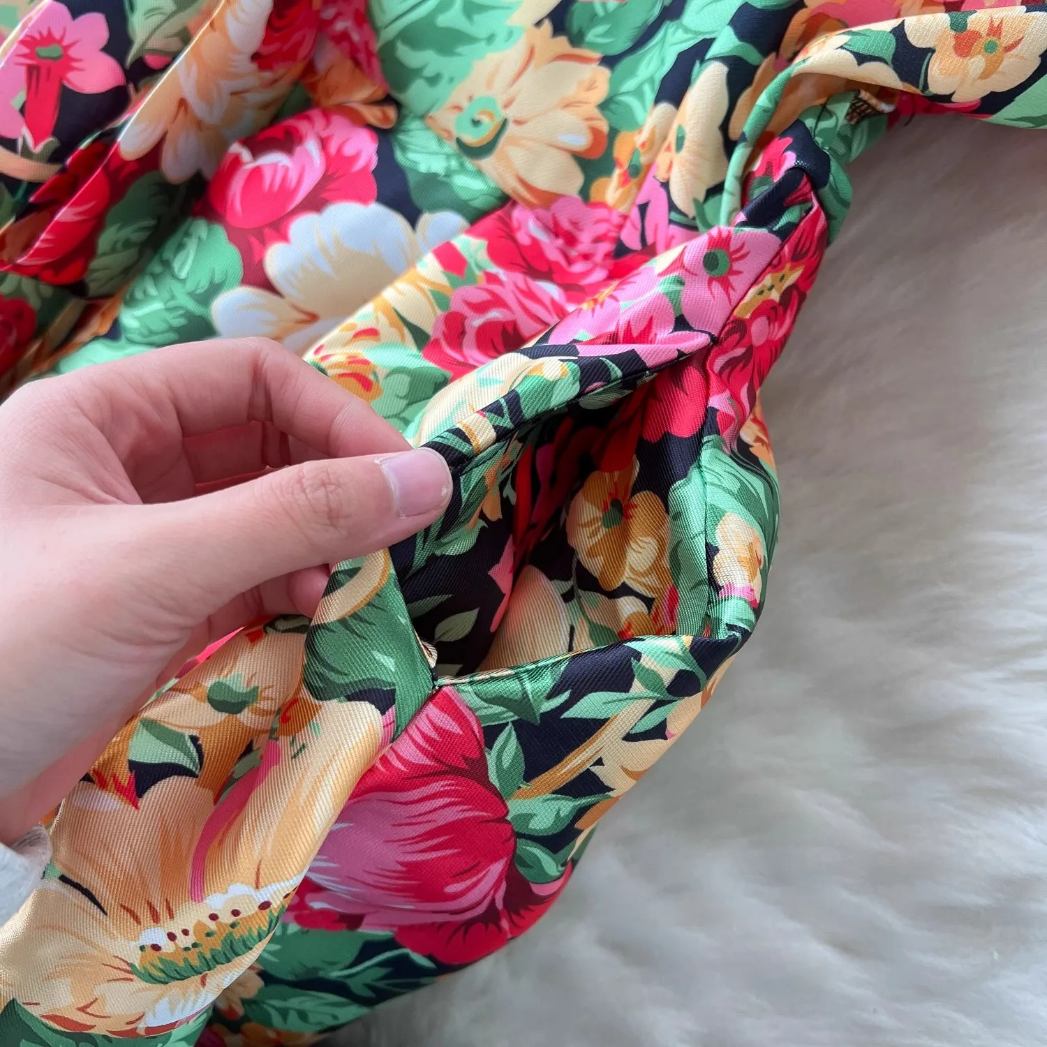 Vintage Floral Bandage Lace Up Wrap Dress Women's Sleeveless Cross V Neck Thick Stain Flower Print Pocket Boho Party Clothes