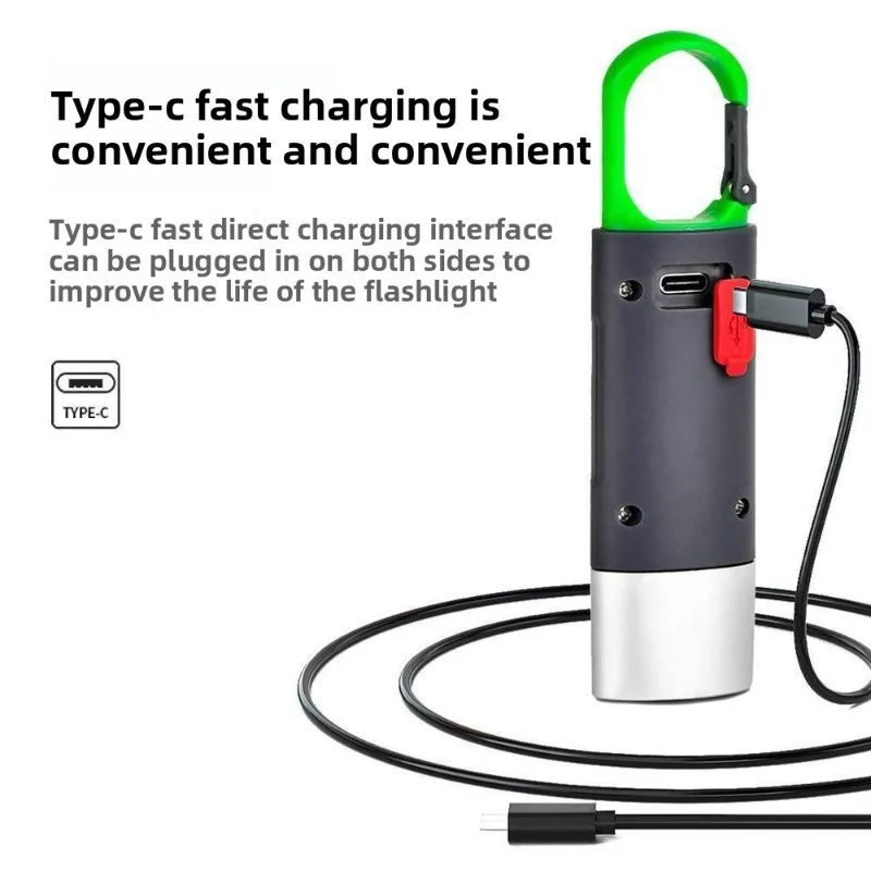 ベストセラー キーホルダー ライト P50 超明るい懐中電灯 – 充電式、ポータブル ミニランプ、キャンプ用の白色レーザー付き