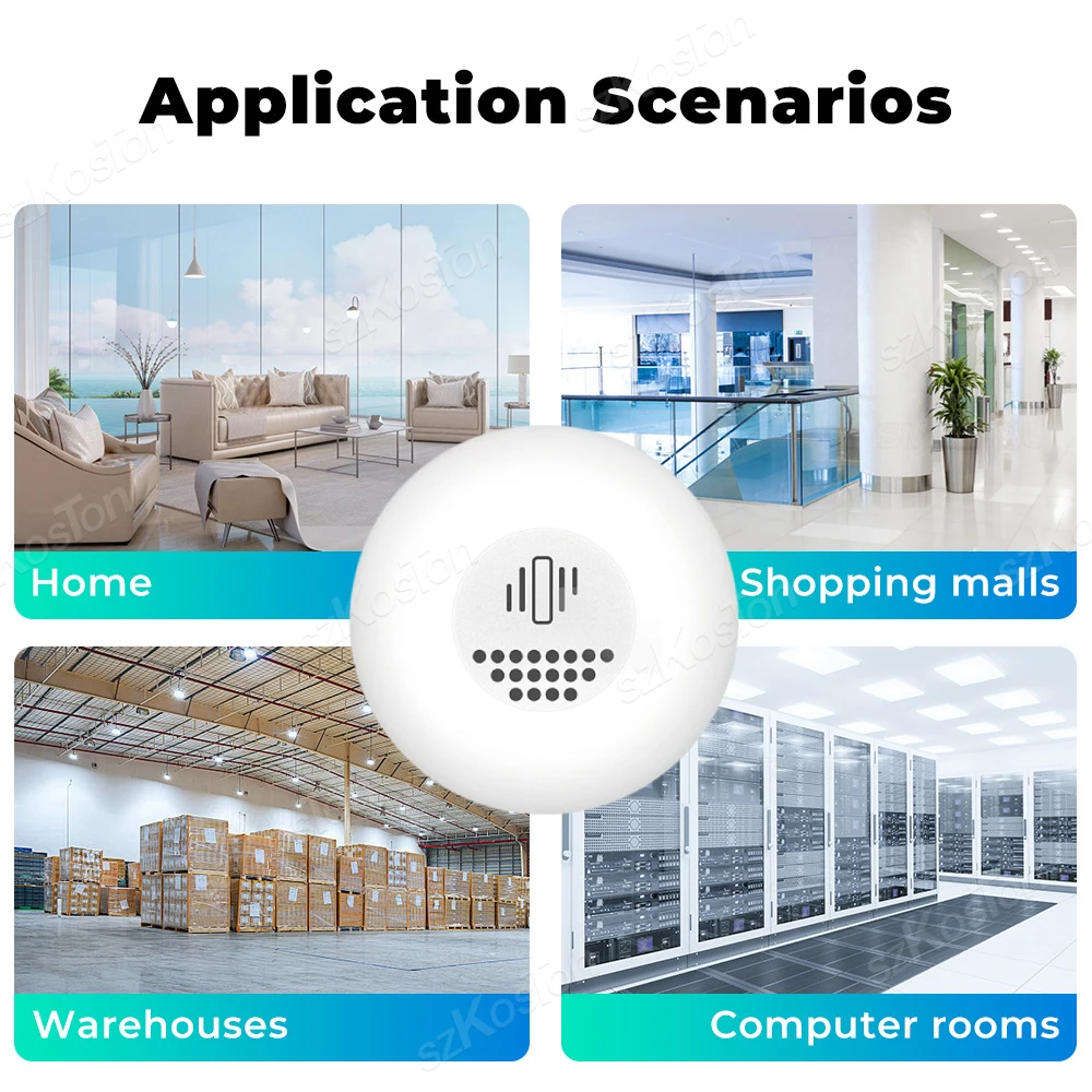 Tuya ZigBee Inteligente Sensor de Vibração, Porta, Janela, Quebrar, Detecção de Roubo, Alarme, Smart Home Security, Sistema de Proteção, Vida Inteligente