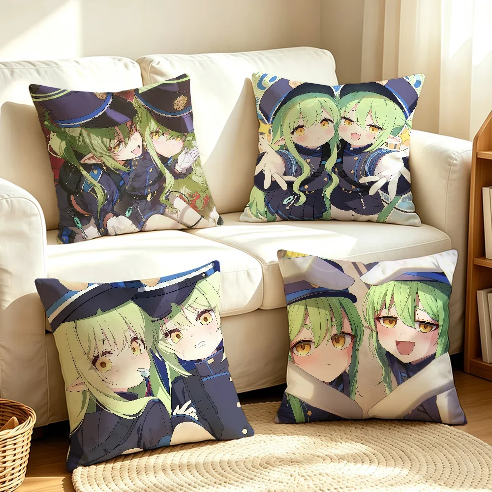 Game Tachibana Twins Blue A-Archive cushion cover Soft Smooth Pillow Case Hidden Zipper Washable Decorative Couch Office Gift