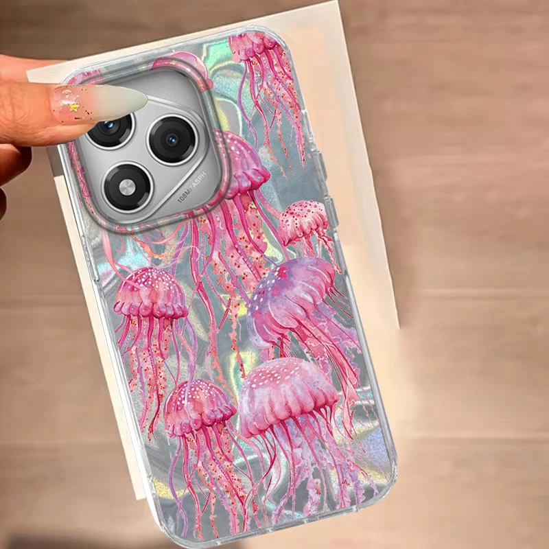 ل Honor 200 Lite 400 200 Pro X9b Magic 7 6 Lite X9c X8b X7c 200 غطاء الهاتف الذكي قنديل البحر الوردي ل Honor 400 Lite أكياس لينة #5