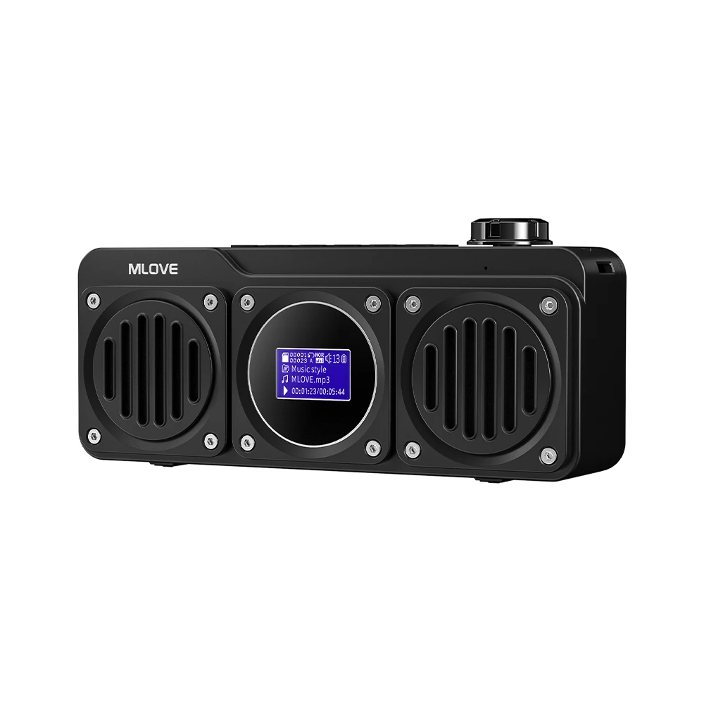 MLOVE BV810 Portable Bluetooth Speaker with FM Radio,  Waterproof Speaker , LCD Screen Display, HD Free Call, Micro SD Card Slot