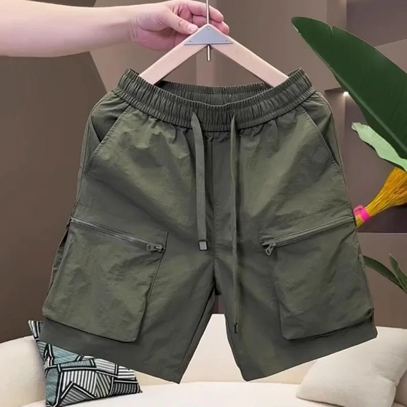 Summer Thin Men's Multi-ket Breathable Qui-Dry Outdoor Casual orts Workwear Four-Quarter Length Five-Quarter Pants