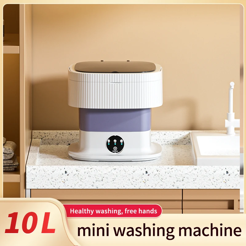 10L Capacity Small Foldable Manual Smart Washing Machine Cleaner Mini  Portable for Traveling Foldable