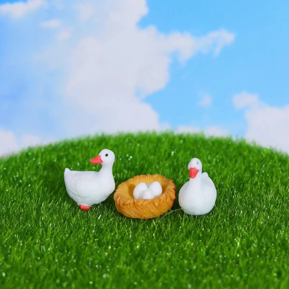 8PCS/Set Micro landscape ornaments, simulated ducks, yellow ducks, home decor, desktop resin DIY crafts, decorative ornaments