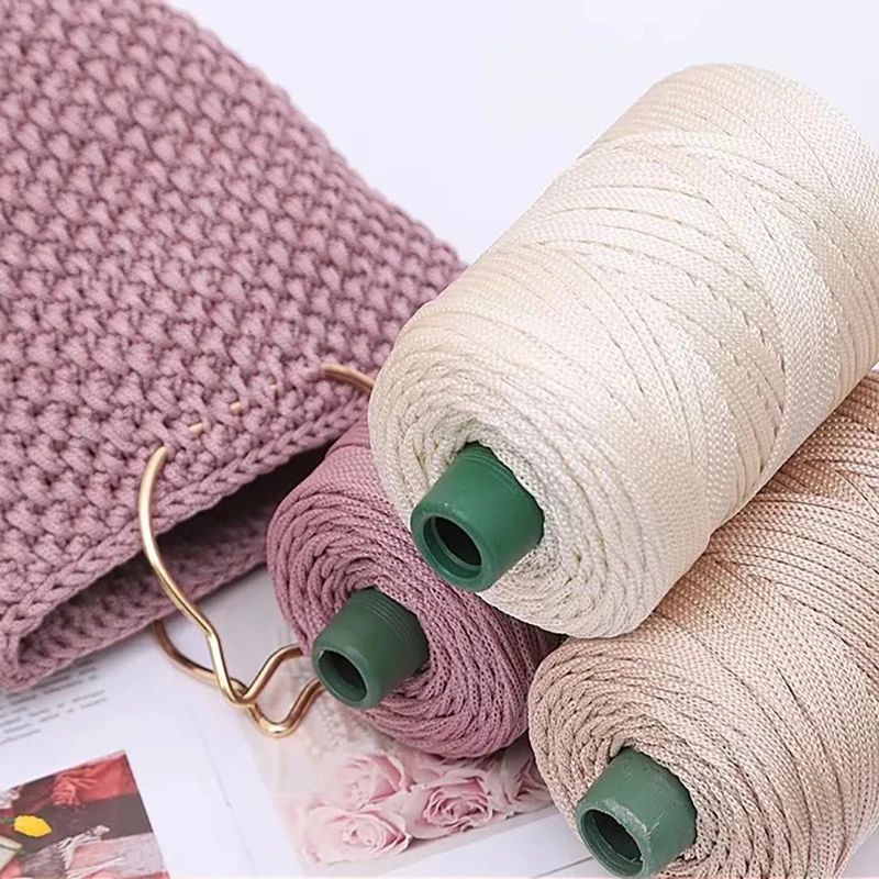 3mm Colored Ice Silk Cord Twisted Woven Rope Hollow Thread Craft Decorative DIY Handmade Bag Drawstring Belt Accessories