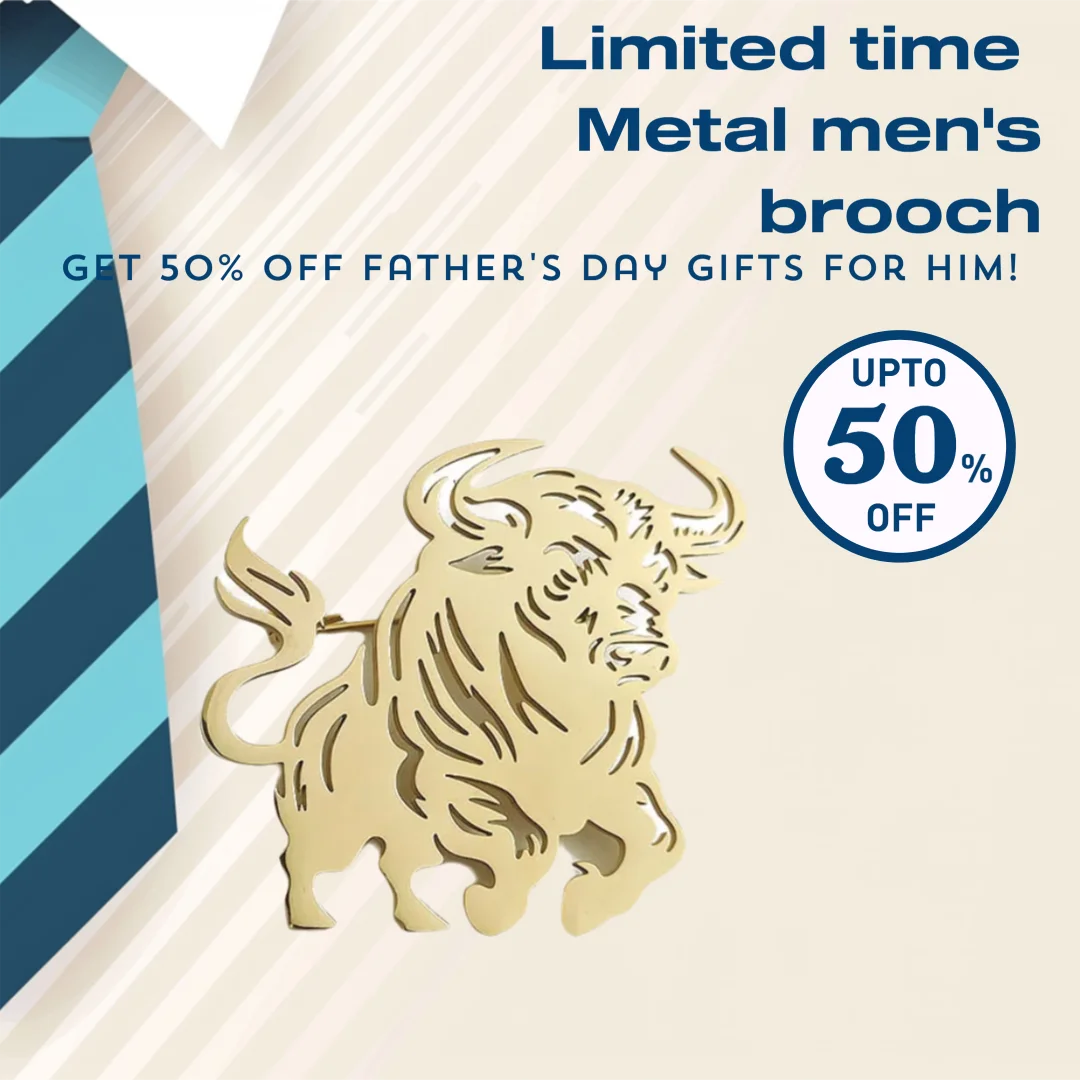 Broche de acero inoxidable de toro dorado para hombre, insignia de alfiler de cuello con broche de camisa de traje de toro plateado, joyería creativa