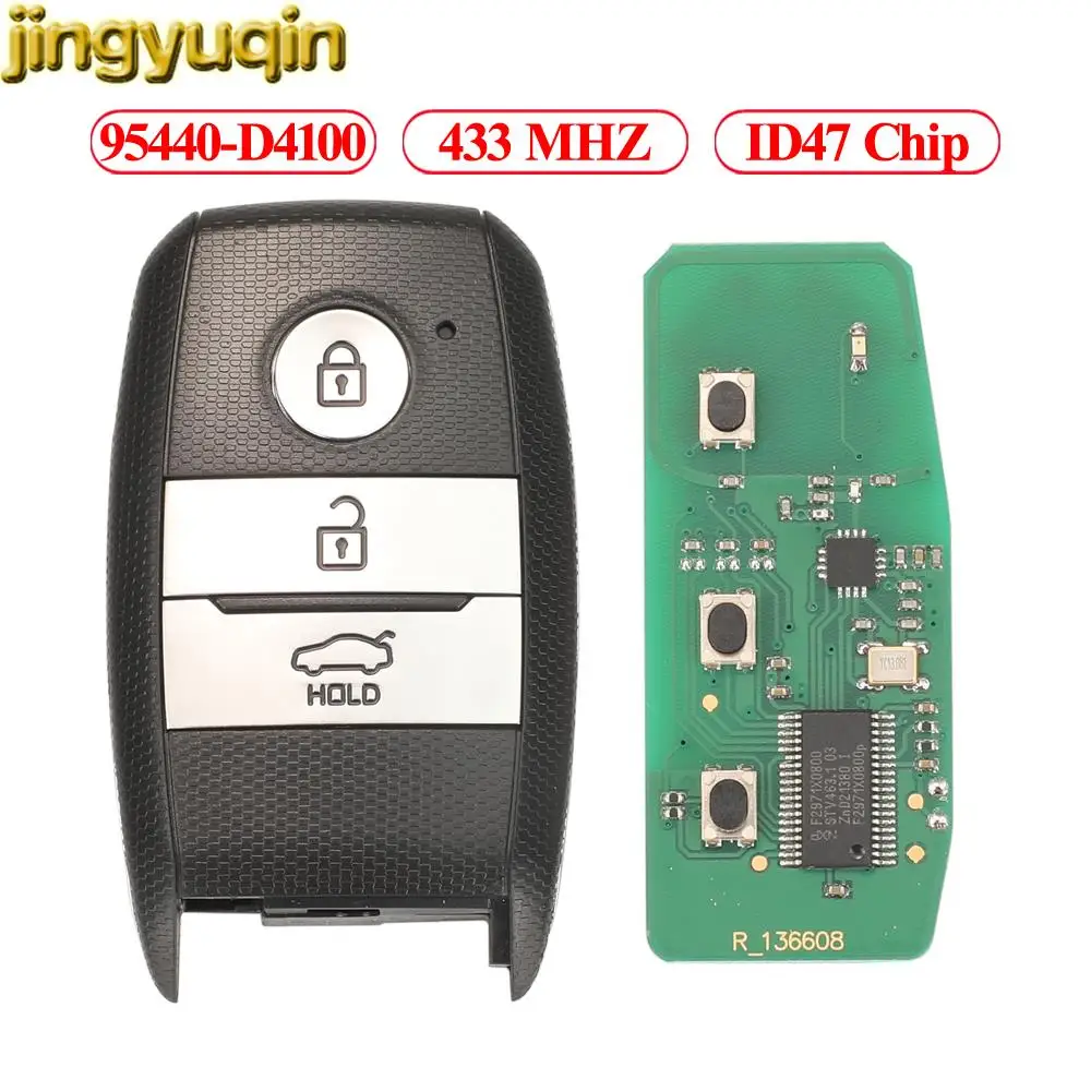 

Jingyuqin 95440-D4100 433MHz ID47 For Kia Optima 2016 2017 2018 SVI-JFFGEC0 3 Button Remote Car Key Fob VA2