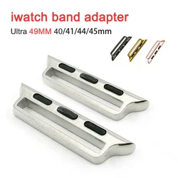 2 Stück Edelstahl verbinder für Apple Uhren armband Zubehör für iwatch Serie 6 se 5 4 7 45mm 44mm 38/42/40/41 Metall adapter