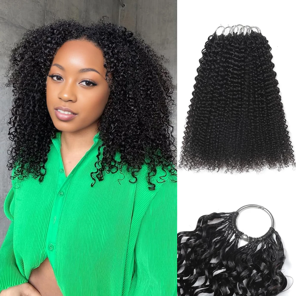 

Kinky Curly Knotless Pre-Separated Feather Crochet Human Hair Extensions Afro Twist Soft Braiding Virgin Human Hair for Women