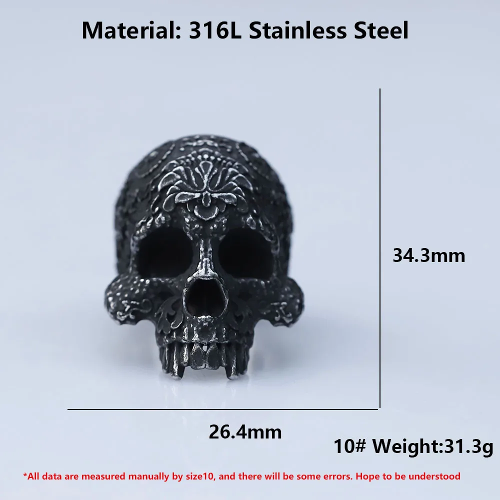 خواتم جديدة لعام 2022 للرجال مصنوعة من الفولاذ المقاوم للصدأ 316L على شكل زهرة جمجمة وقران الشيطان للمراهقين مجوهرات دراجات نارية على الطراز القوطي هدية شحن مباشر من الشركة المصنعة