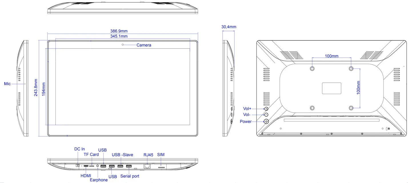 wholesale 15.6 inch OEM Digital Signage RK3288 smart 4G LTE Android Tablet with POE and NFC