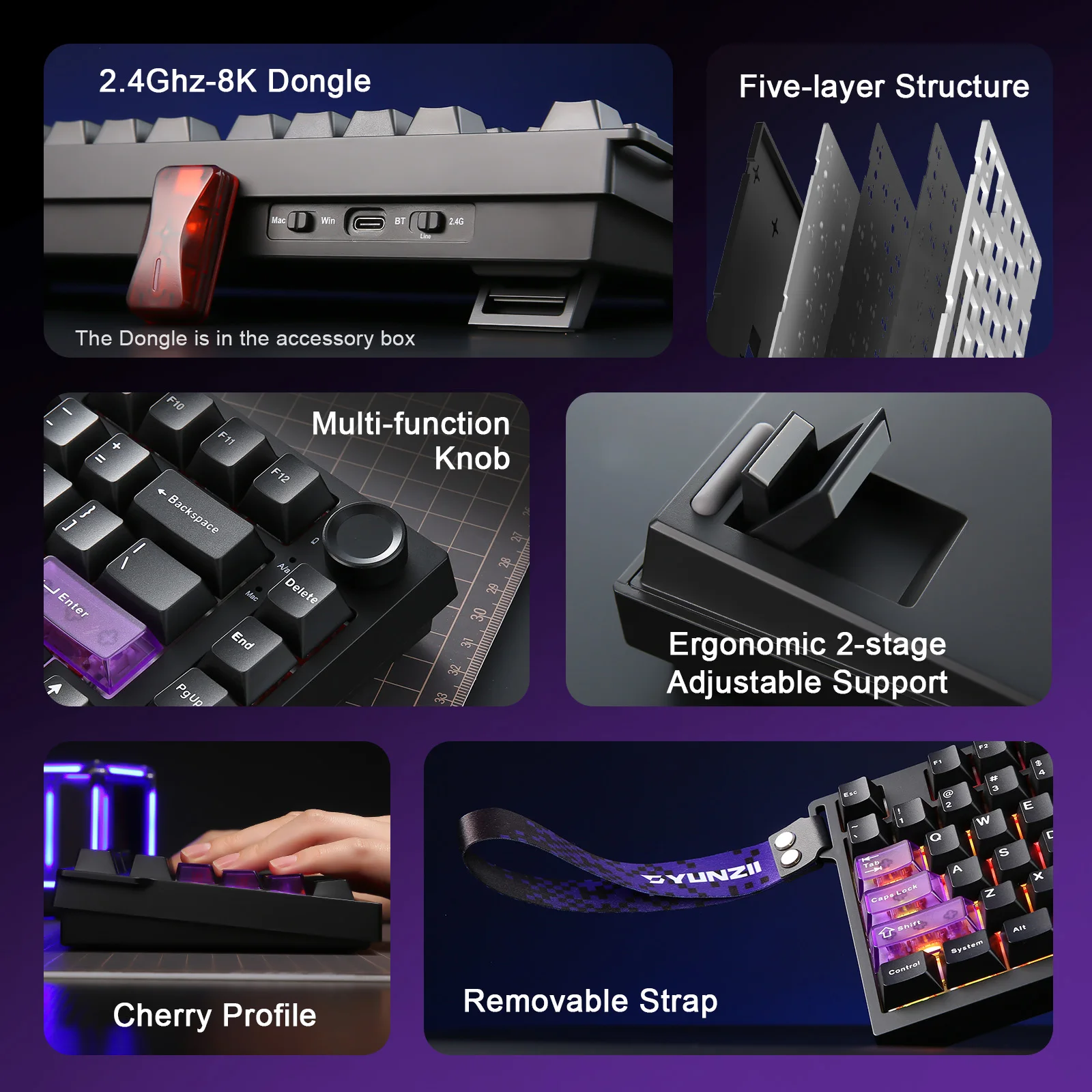 RT75 Pro Hall Effect Wireless Gaming Keyboard - Rapid Trigger RGB