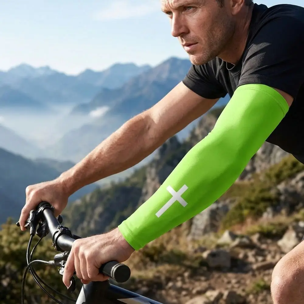 

Lightweight Sports Cooling Arm Sleeve Elastic Fabric Ice Silk UV Protection Arm Covers Cooling Effect Armguards Cuff