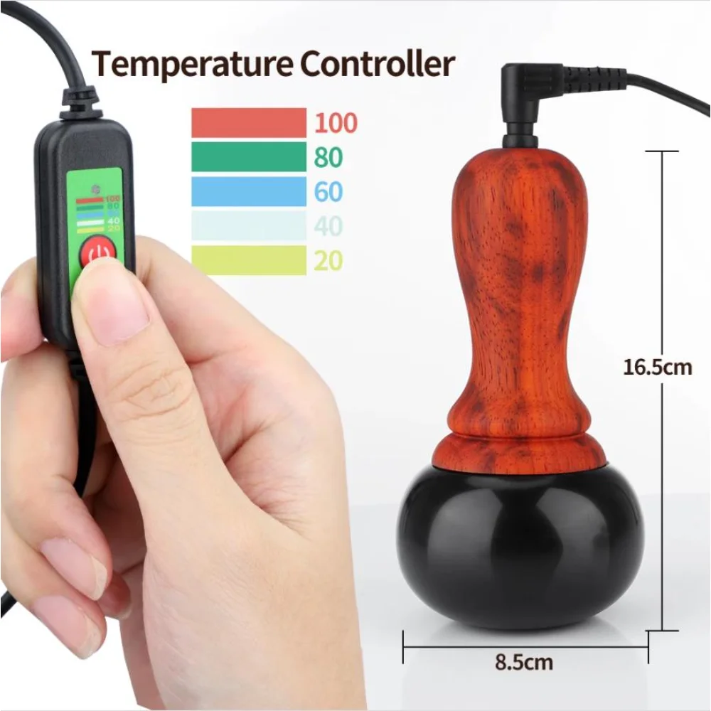 Masajeador eléctrico Gua Sha para Terapia de moxibustión, piedra caliente para raspar la piel, masaje de espalda, herramienta de Guasha