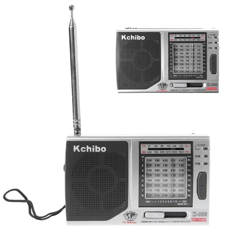 Portable Radio FM MW SW1-8 Pocket Radio With 3.5MM Jack 10 Band Best Reception Radio Speaker For Home Walkman