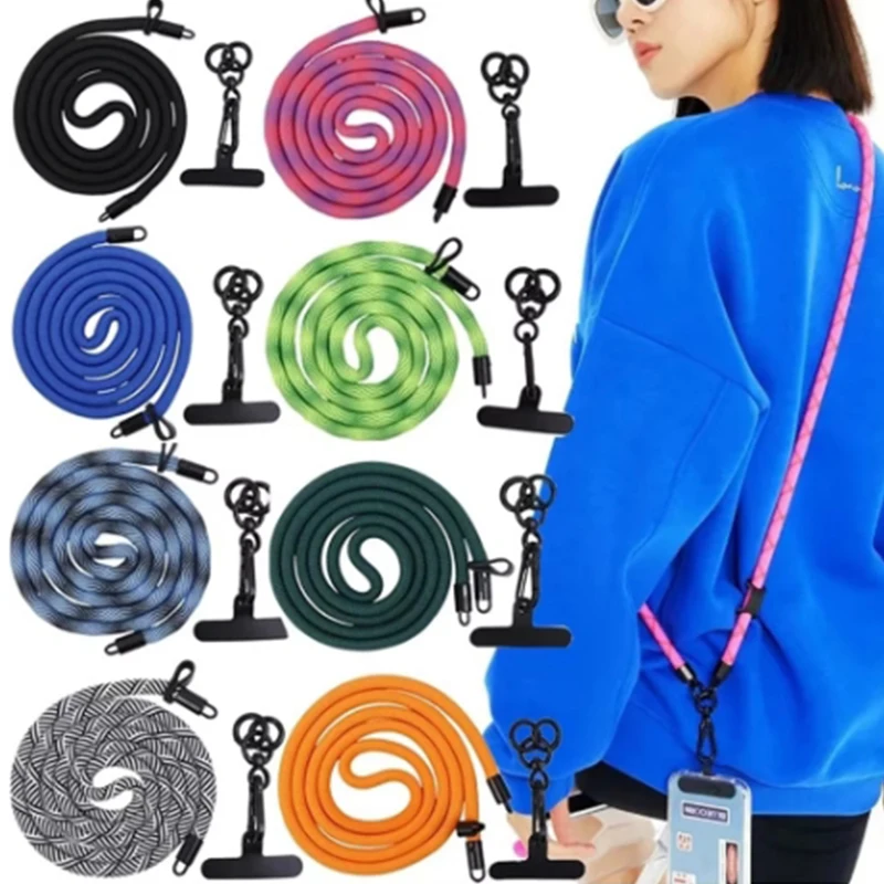 150CM/120CM Length Phone Lanyard Adjustable Detachable Neck Cord Universal Crossbody Strap Rope Cellphone Case Card Clip