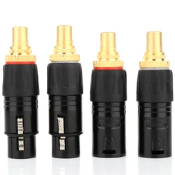 HIFI Audio Connector RCA To XLR Male Female Plug Gold Plated Connector Plugs