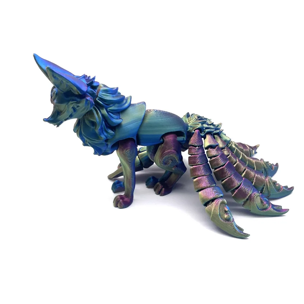 

Nine-tailed 3D Printed Model Simulation Articulated Animal Figurine Toy Multi-jointed Ornament Printed 3D Toy Kids Toy
