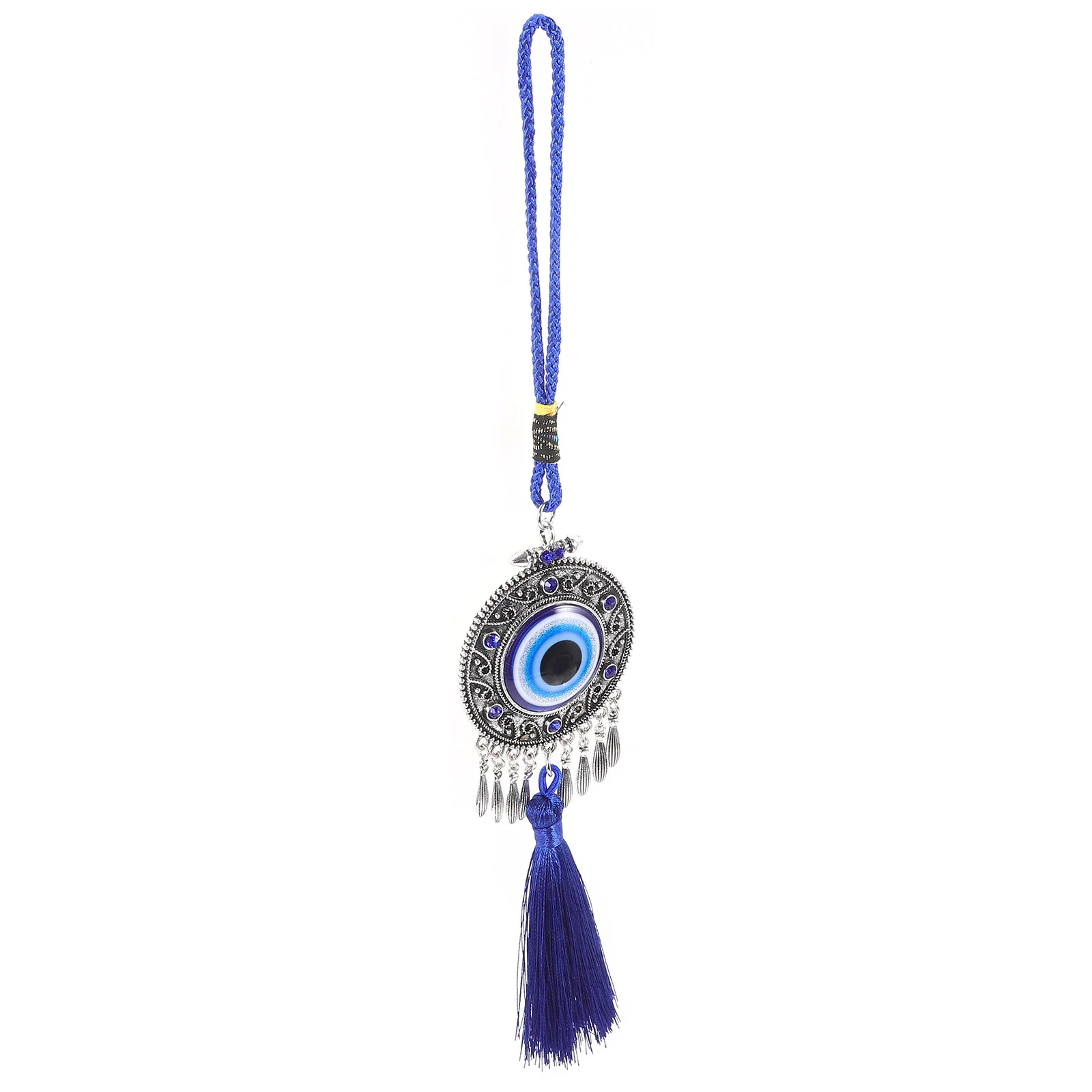 

Evil Eye Hanging Decor Blue Tassel Pendant For Car Mirror Wall Window Door Turkish Ornament Lightweight Charm
