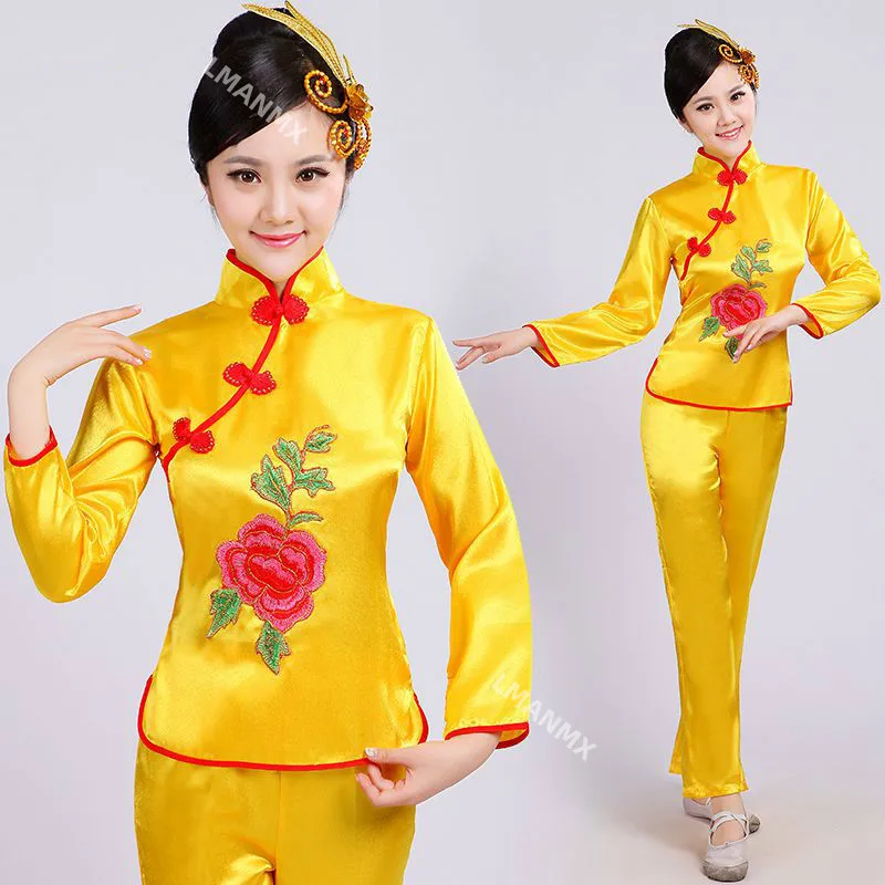 traditional national chinese folk dance costume for woman costumes costume yangko dress for hanfu women yangge woman clothing