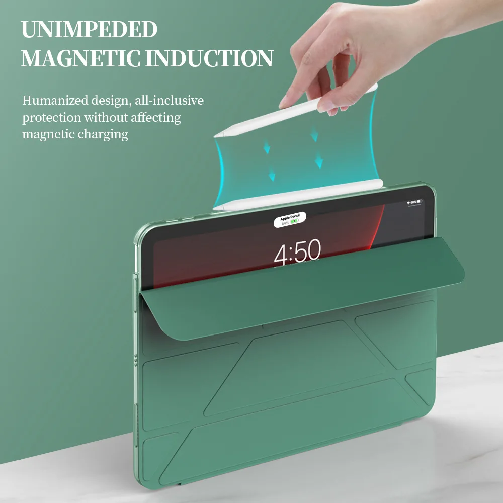 2026 Y-Folding PU Tablet Case for IPad Air 11 13 Pro M5 M4 M3 M2 2025 A16 11th 10th 10.9 Air 2 3 4 5 Mini 6 7 8.8 Soft TPU Cover