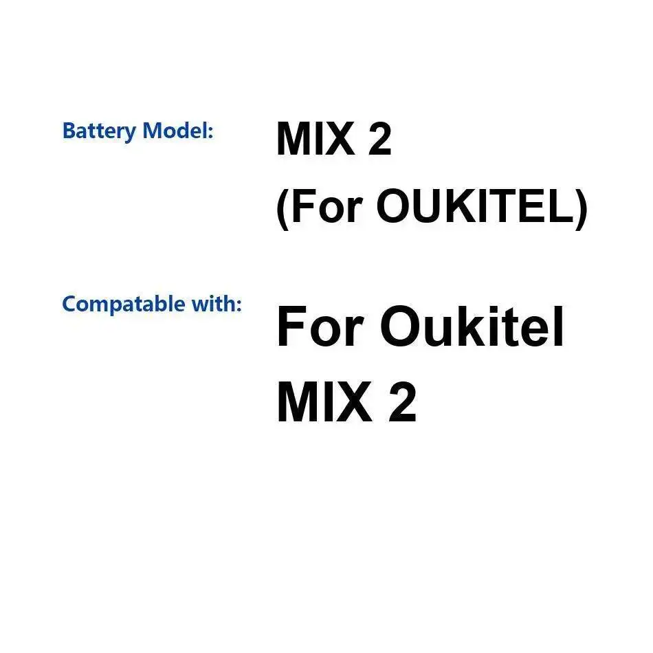 Для Oukitel Mix 2 аккумулятор мобильного телефона с быстрой зарядкой 4080 мАч, замена премиум-класса Для Oukitel Mix 2 аккумулятор мобильного телефона с быстрой зарядкой 4080 мАч, замена премиум-класса