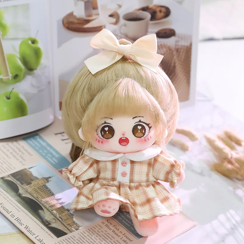 Kawaii Pluche Katoenen Pop Idool Gevulde Super Ster Figuur Poppen Blonde Haar Bruine Ogen Dikke Lichaam Meisje Pop Kan Van Kleding Veranderen Cadeau