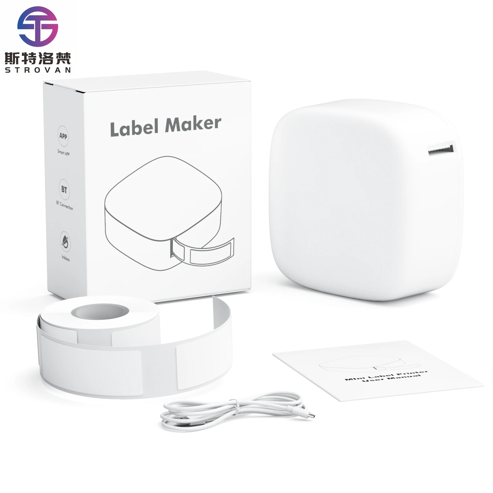 Portable Inkless Thermal Label Printer for Connectivity Mobile-Ready Mini Device Stock 1200mAh Battery