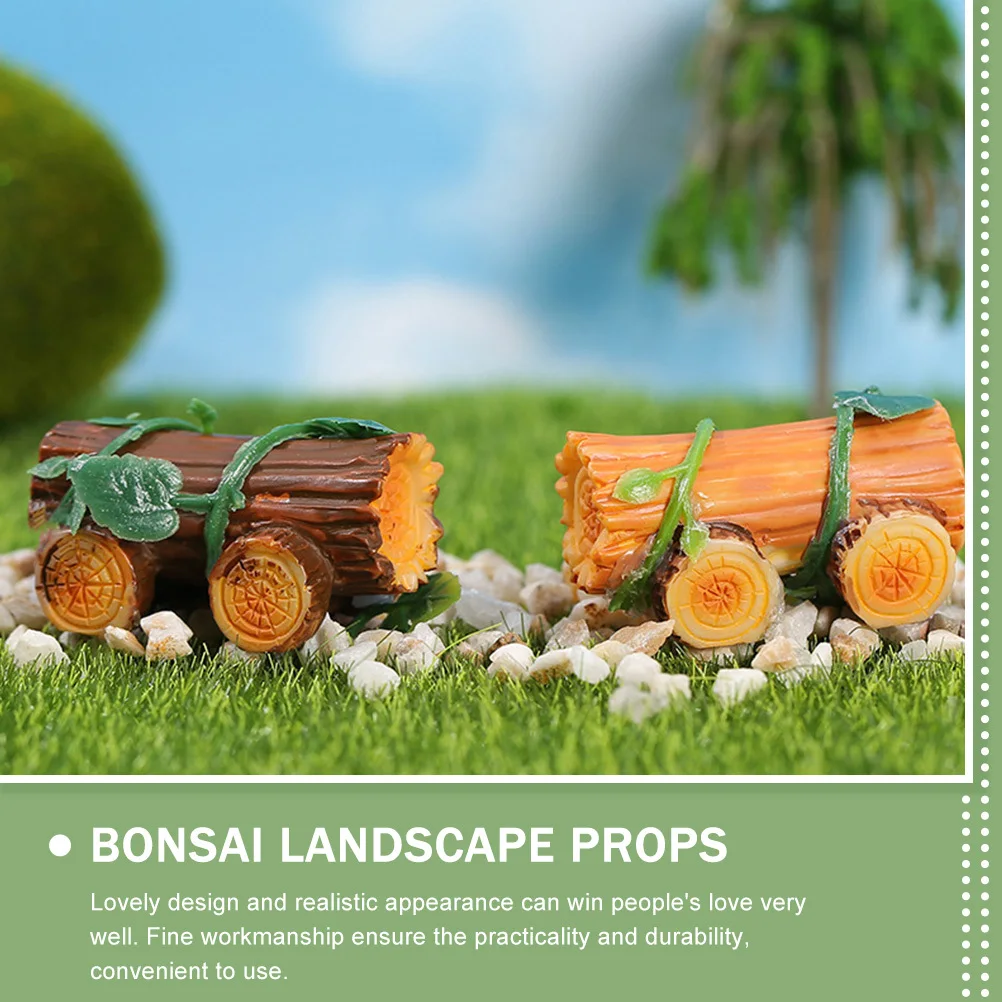 

6 Pcs Stump Car Models Resin Creative Ornament Tree Decor Christmas Decorations Cartoon Miniature Stumps Artificial Ornaments