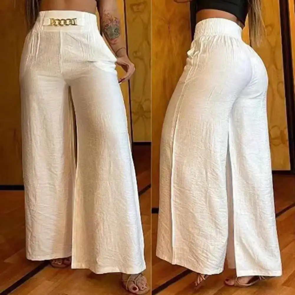 Women Flared Pants Tummy Control Full Length  High Waist Wide Leg Women Pants Streetwear Long Trousers Lady Casual Horn Pants