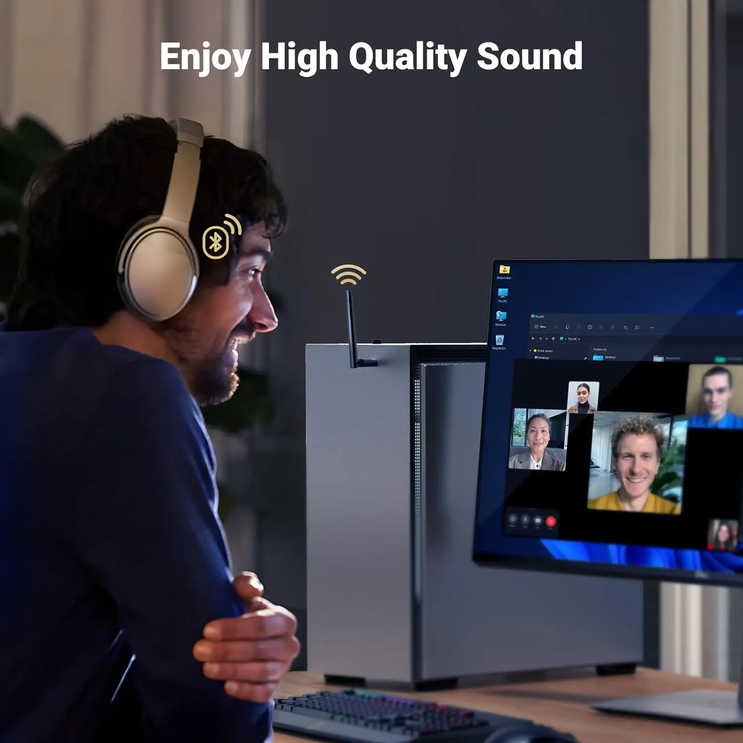 UGREEN Long Range Bluetooth 5.3 Adapter for PC 28FT/100M USB Bluetooth Dongle Wireless Bluetooth Transmitter Receiver