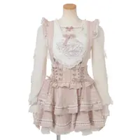 Japanese Sweet Lolita Plaid Lace Heart Embroidery Jumper Dress with Skirt 2 Piece Set Cute Kawaii Mass Produced Style Princess 4