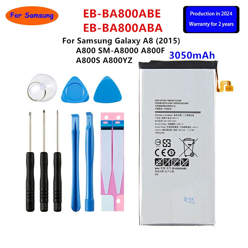 

Brand New EB-BA800ABE EB-BA800ABA 3050mAh Battery For Samsung Galaxy A8 (2015) A800 SM-A8000 A800F A800S A800YZ +Tools