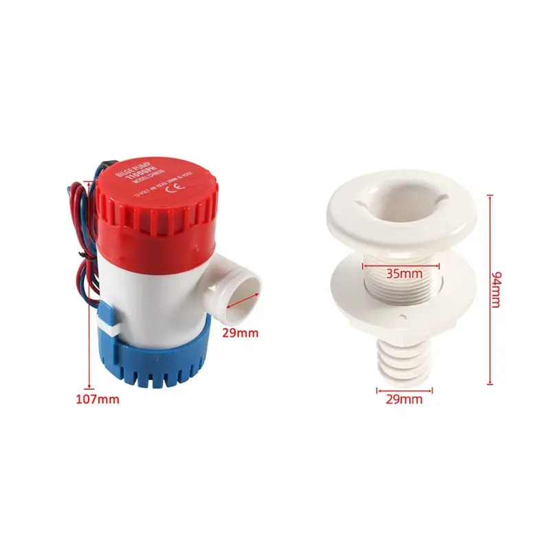 Marine Bilge Pump 12V 1100GPH Drain Kit For Boat Seaplane Motor Houseboat Mini Electric Water Pump-L94A