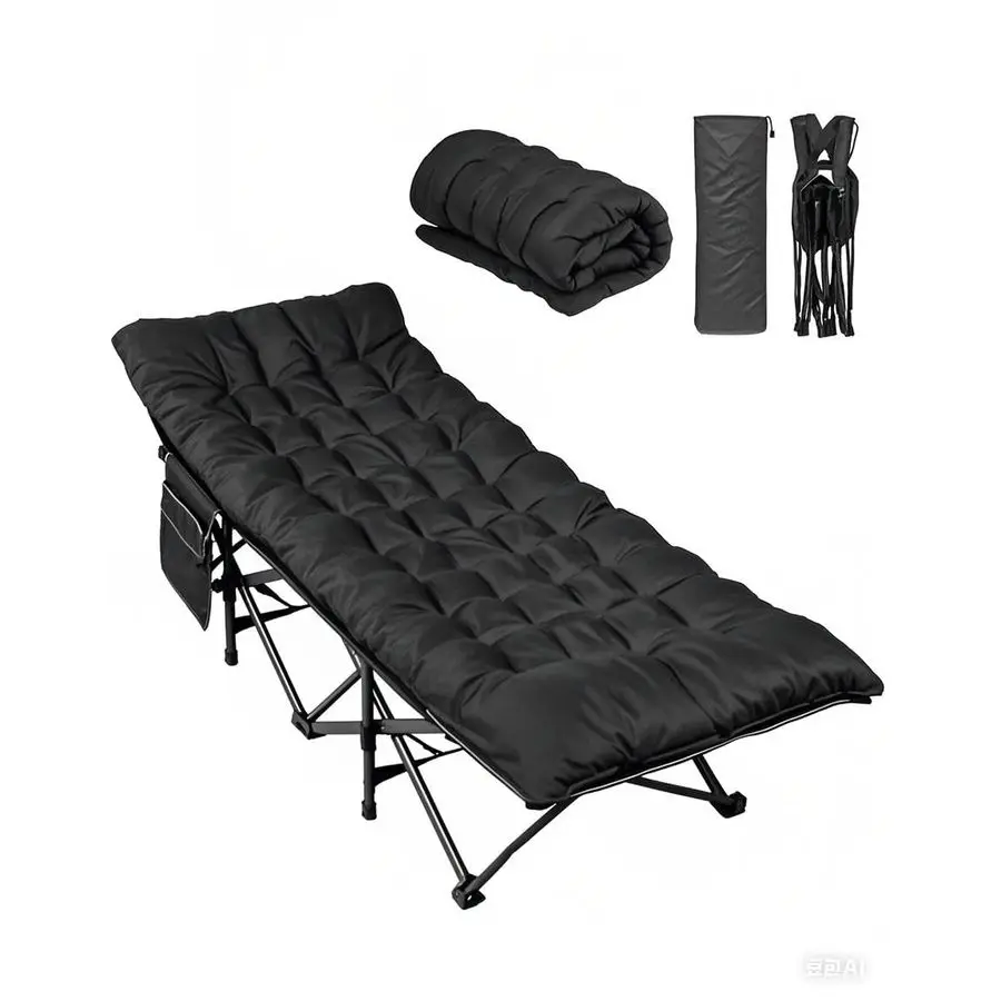 

1200D Double Layer Oxford Camping Cots for Adults, Folding Cots for Sleeping with Mattress, Outdoor Folding Bed with Carry Bag,