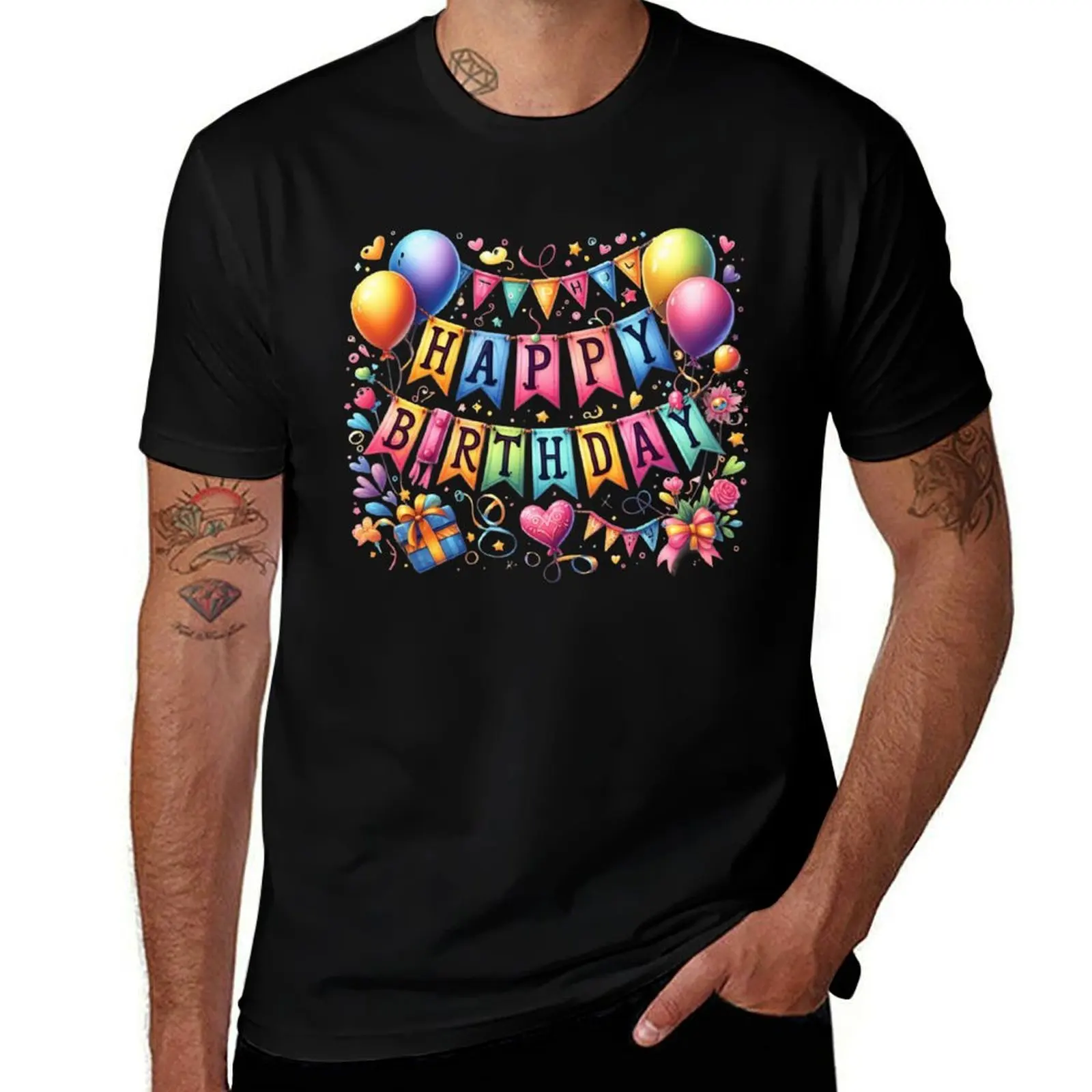 Happy Birthday T-Shirt t shirts for man graphic tees t shirts for man cotton funny mens graphic t shirts T-shirt