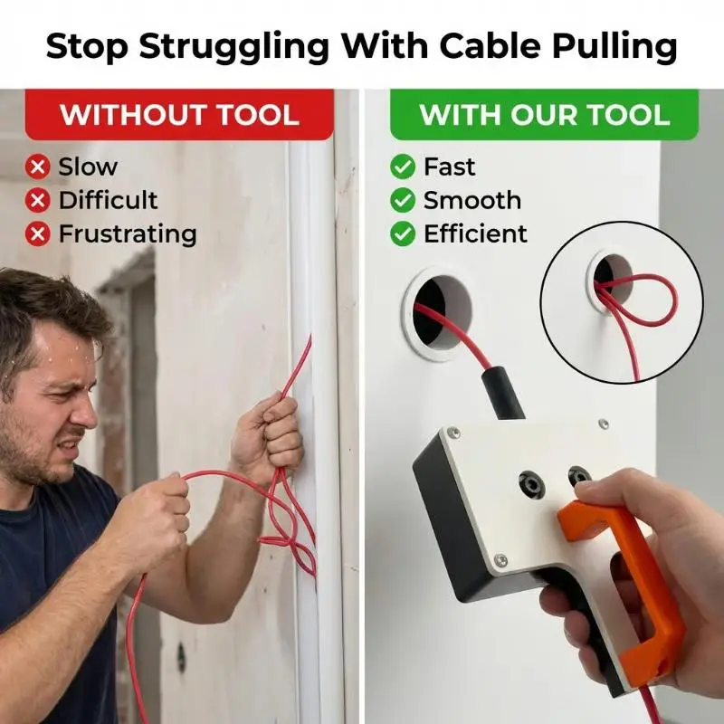 Wire Puller Heavy-Duty Handheld Wiring Tools Wire Tugger For Electrician For Pipe Narrow Spaces Wall Underground Data Center